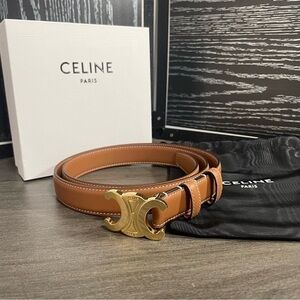 Women's Tan Belt with Gold Buckle